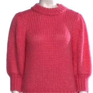 Ganni Sweaters Nwt Ganni Julliard Hot Pink Mohair Wool Mock